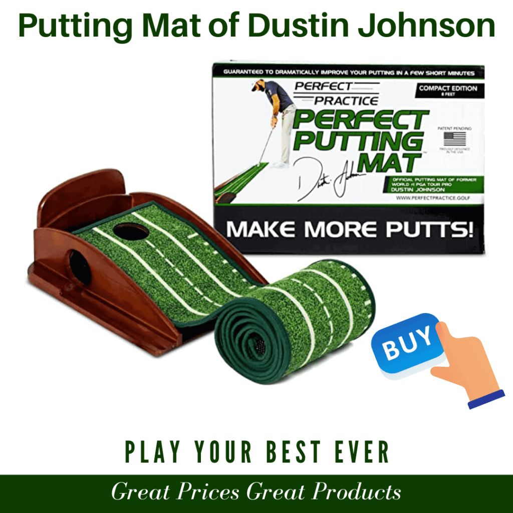 Official putting mat of Dustin Johnson