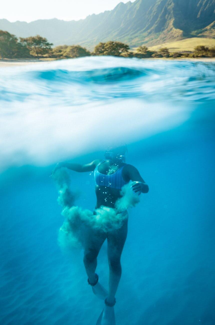 woman on body of water