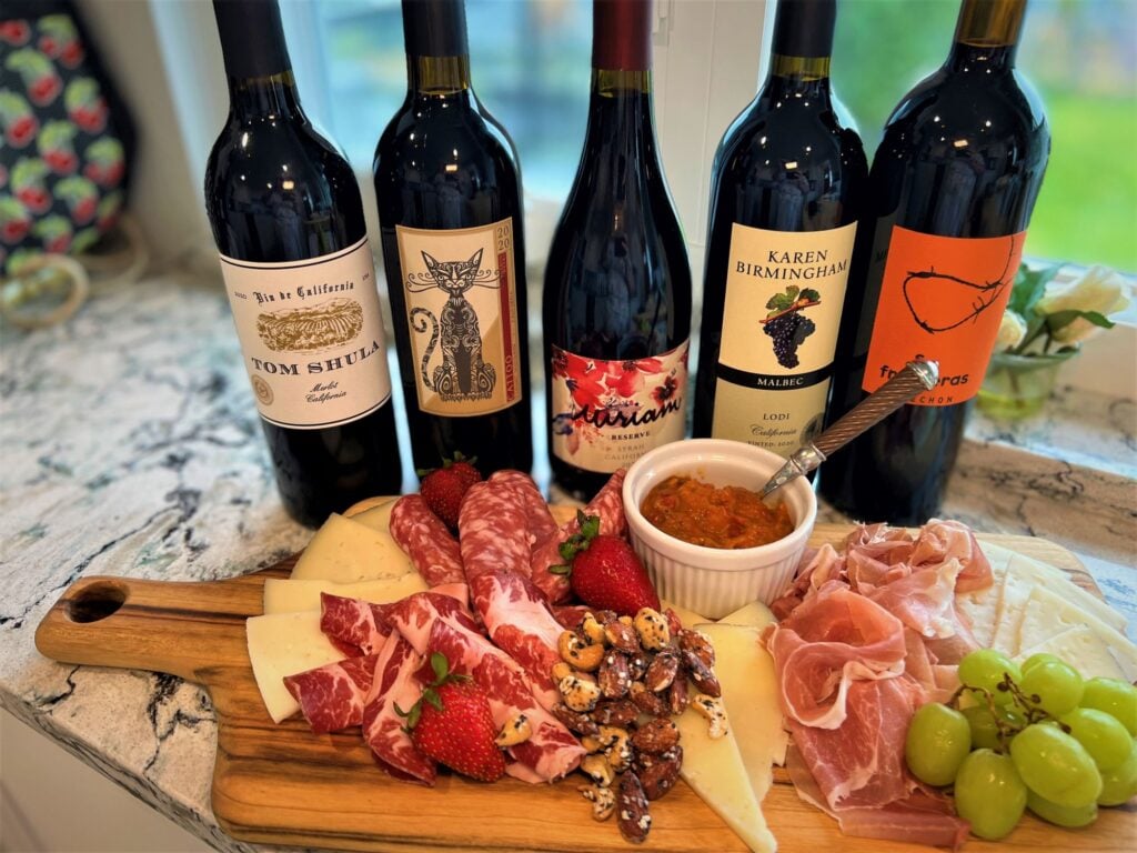 Naked Wines with a quick and easy Trader Joe charcuterie board.