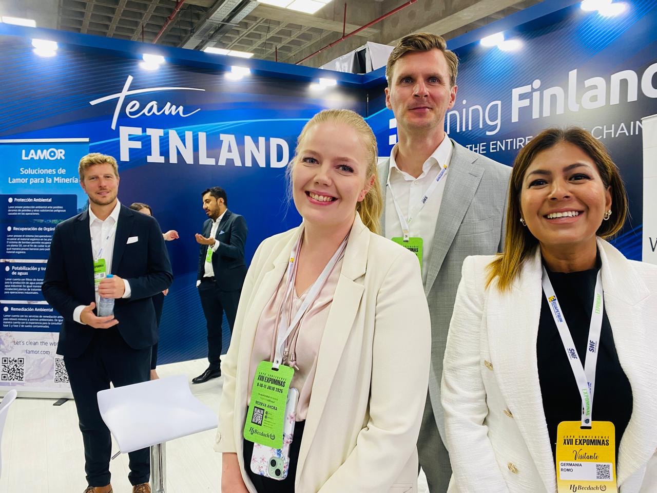Julian Blom, Global Gateway Project Lead, Elsa Nyman, Programme Officer Business Partnership Support, Axel Sointu, Manager, Partnerships B2B Matchmaking, Consortium projects from Finnpartnership, and Germania Romo Corporate Insurance Broker for mining sector in Ecuador