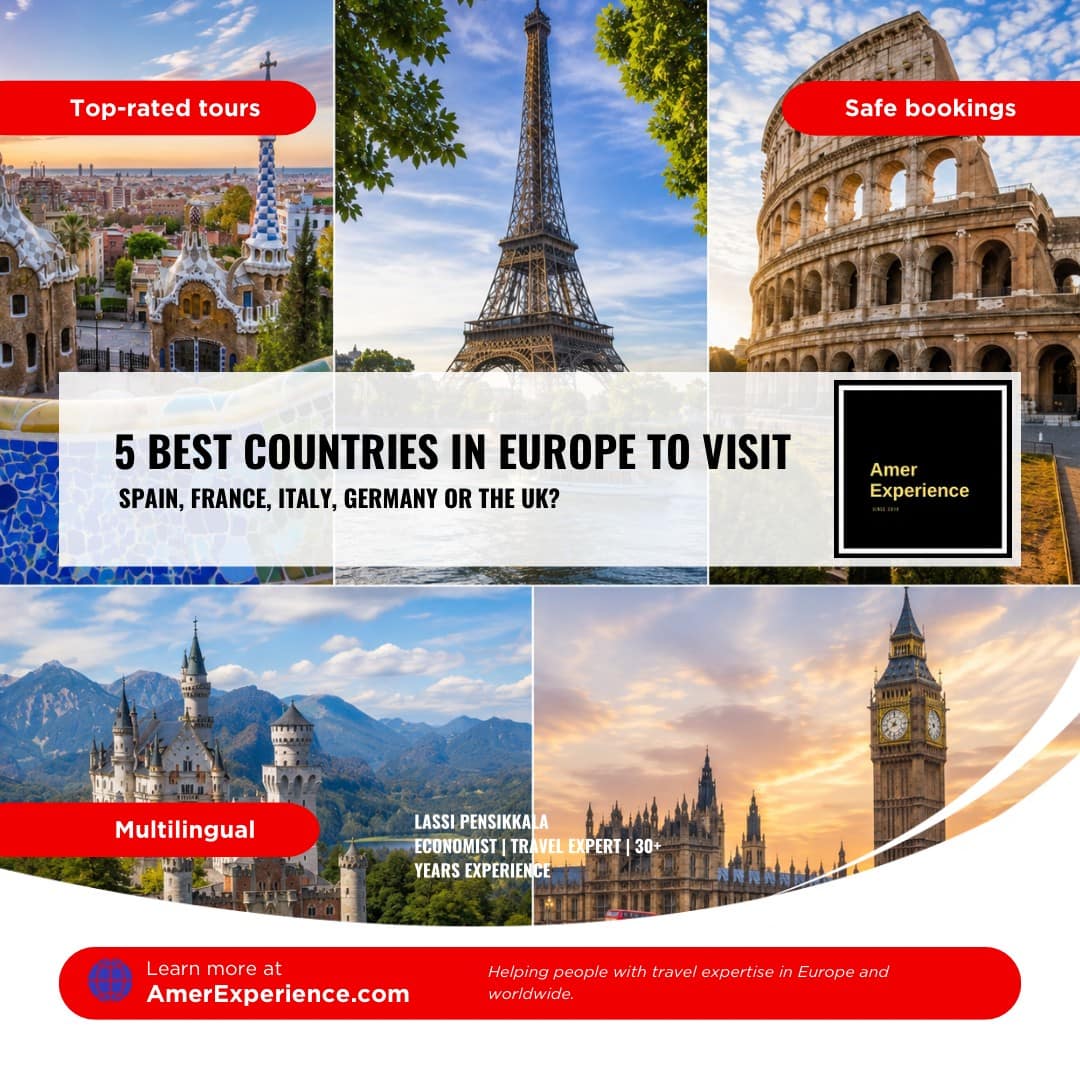 5 Best Countries in Europe to Visit: Spain, France, Italy, Germany or the UK?