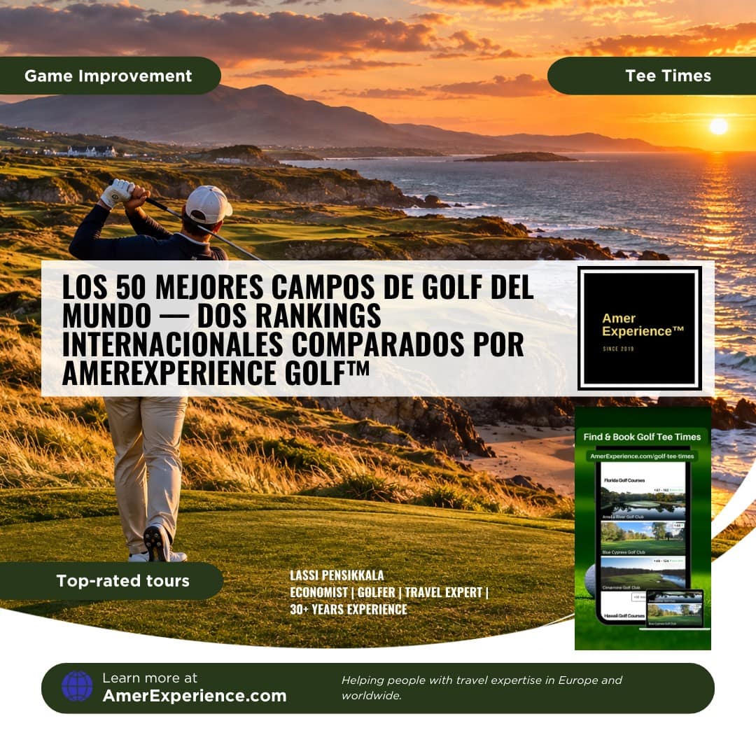 Los 50 mejores campos de golf del mundo — Dos rankings internacionales comparados por AmerExperience Golf™