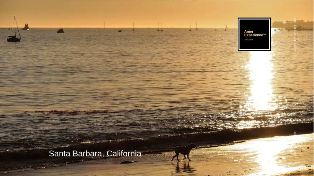 Santa Barbara waterfront and Pacific coastline with Spanish-style architecture, the American Riviera