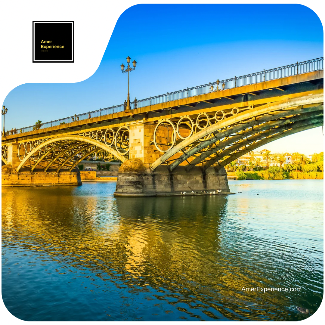 The eldest bridge The Triana riverside bridge Seville
