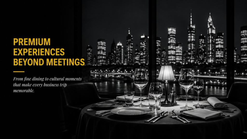 Dinner with Frankfurt by night