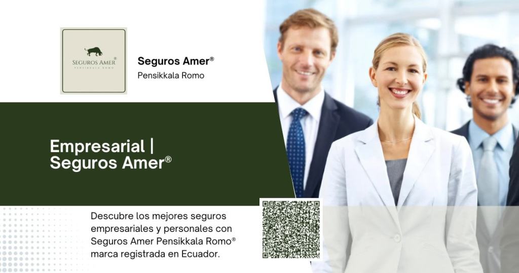 Equipo corporativo de Seguros Amer® Pensikkala Romo especializado en seguros empresariales y gestión de riesgos en Ecuador