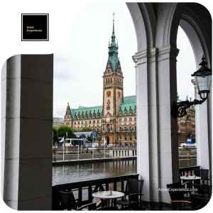 Vista a casa de la ciudad Rathaus Hamburg