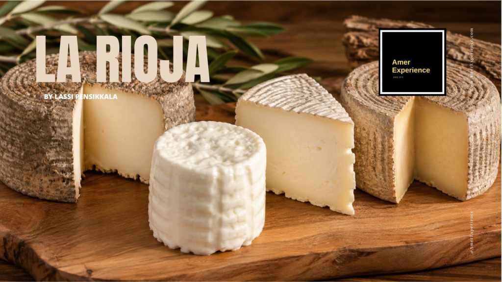 Quesos Cameranos artesanales de La Rioja sobre tabla de madera tradicional en una experiencia gastronómica premium de España