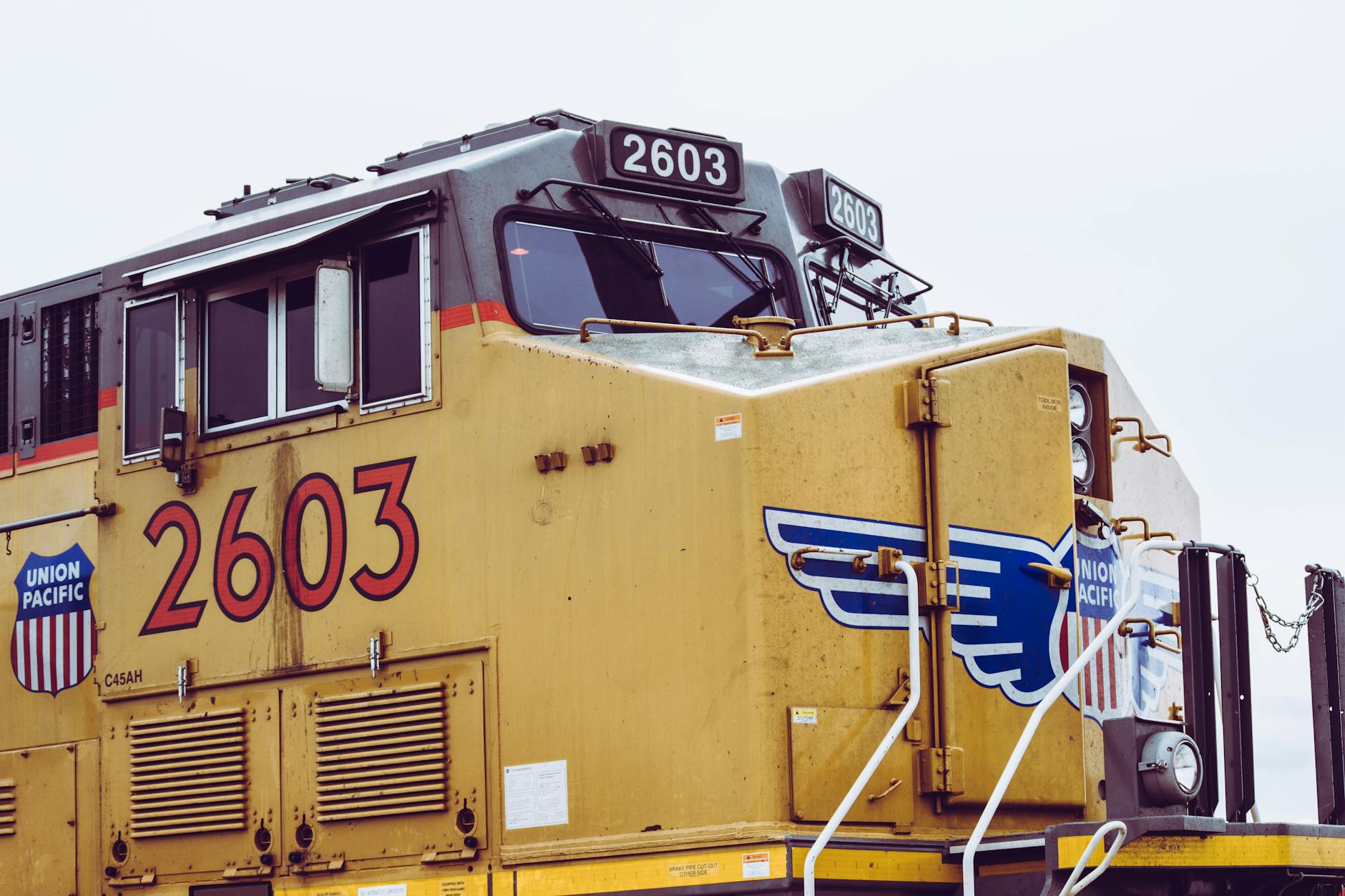 Union Pacific Railroad locomotive at the historic West Yellowstone entrance – Heritage of American National Park rail travel.